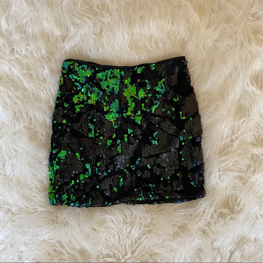 BEBE Sequined Mini Skirt